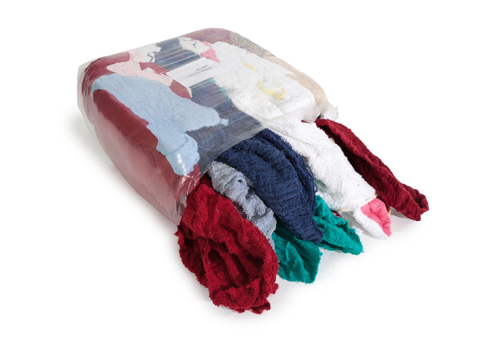 Chiffons de nettoyage en tissu éponge multicolore, 1 palette, 30 cubes pressés de 10 kg - 4
