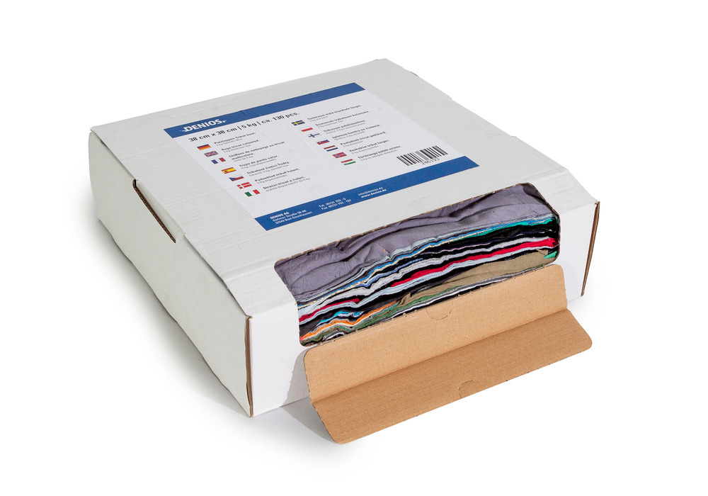 Cleaning cloths tricot coloured, 5 kg in dispenser box - 1