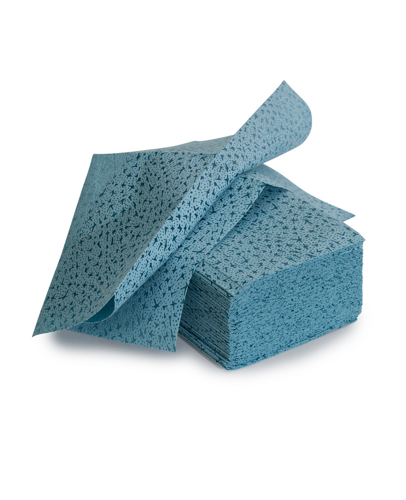 Durable, reusable wet wipes, z-fold, 6 foil pouches each with 50 cloths - 3
