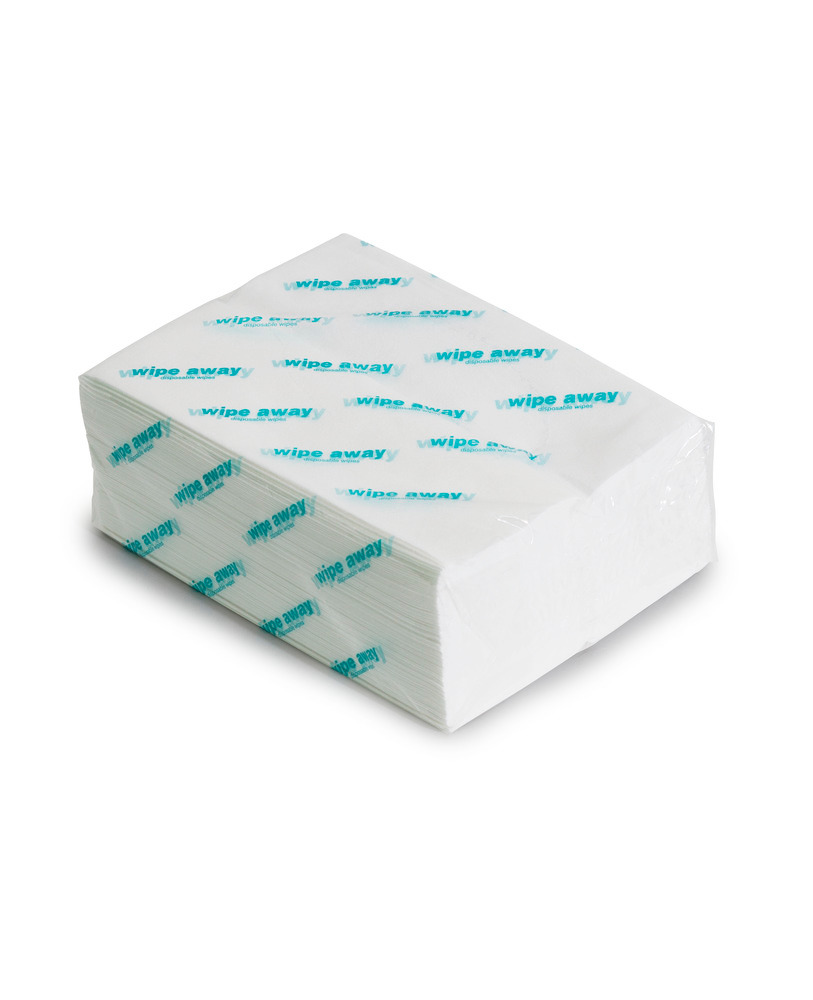 Paños de limpieza Biotextra blancos, biodegradables, plegados en Z, formato paño 38 x 30 cm - 2