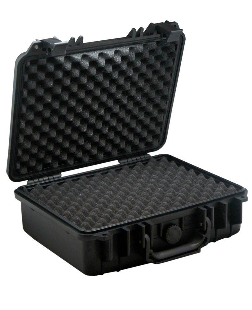 Bezpečnostný kufor z plastu (PP), čierny, s penovou vložkou, objem 6 litrov - 2