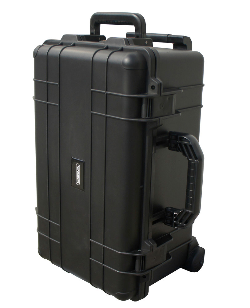 Schutzkoffer aus Kunststoff (PP), schwarz, mit Schaumstoffeinlagen und Rollen, 37 Liter Volumen - 3