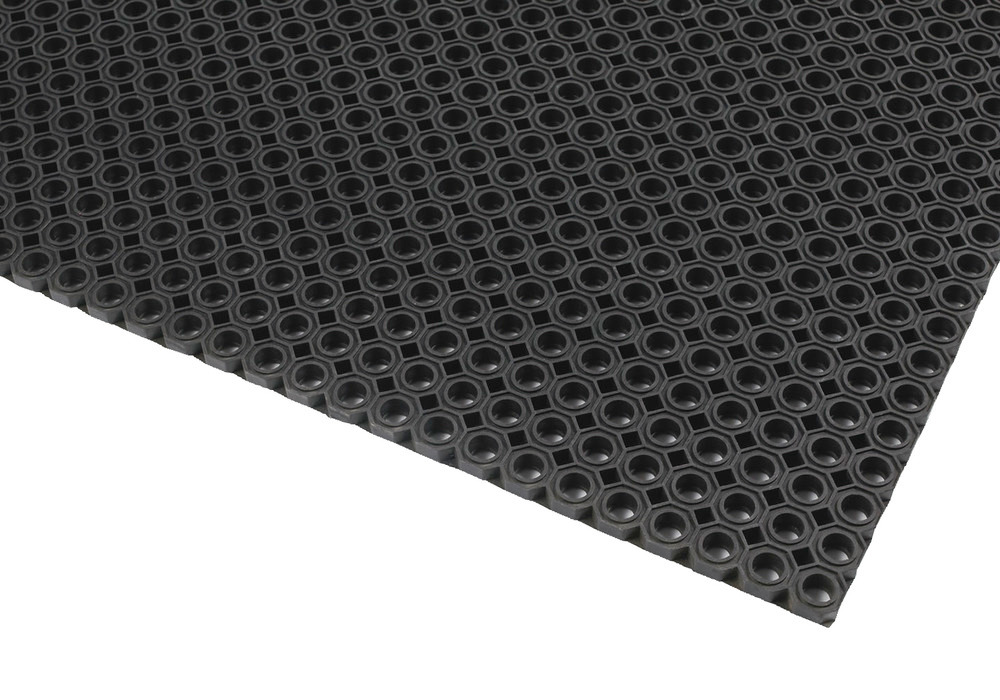 Dirt trapper mat OF 8.10 for outdoor use, made of natural rubber, 12 mm thick, 75 x 100 cm, black - 1