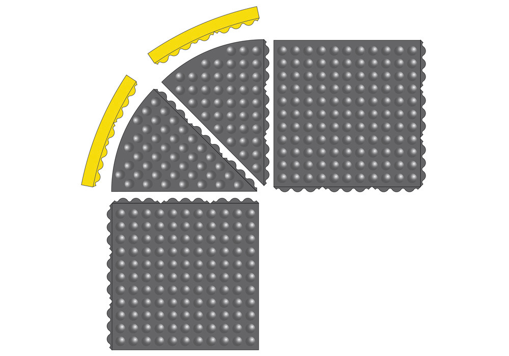 Protiúnavová rohož typ SH 9.9, z přírodní gumy, černá, rozměry 91 x 91 cm - 2