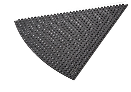 Fáradtság elleni szőnyeg SH 9.45, 45°-os íves sarok, természetes gumi, fekete, 91 cm hosszú - 1