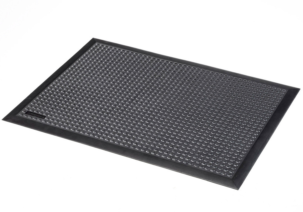 Anti-fatigue mat SB 9.12, natural rubber, black, 90 x 120 cm - 1