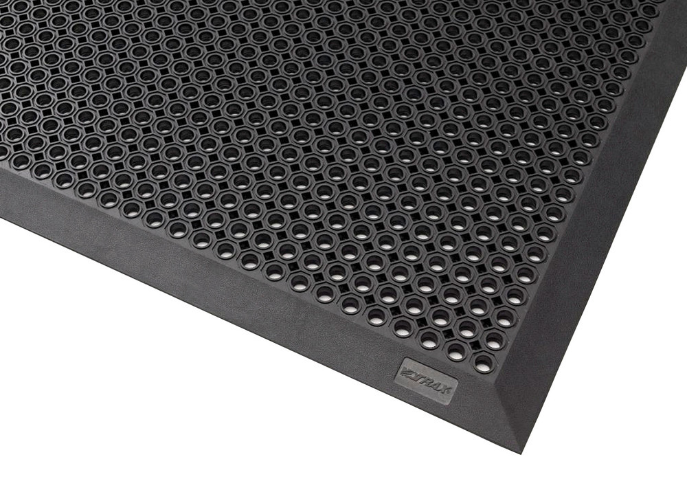 Dirt trapper mat OB 12.18 for outdoor use, natural rubber, black, 120 x 180 cm - 1
