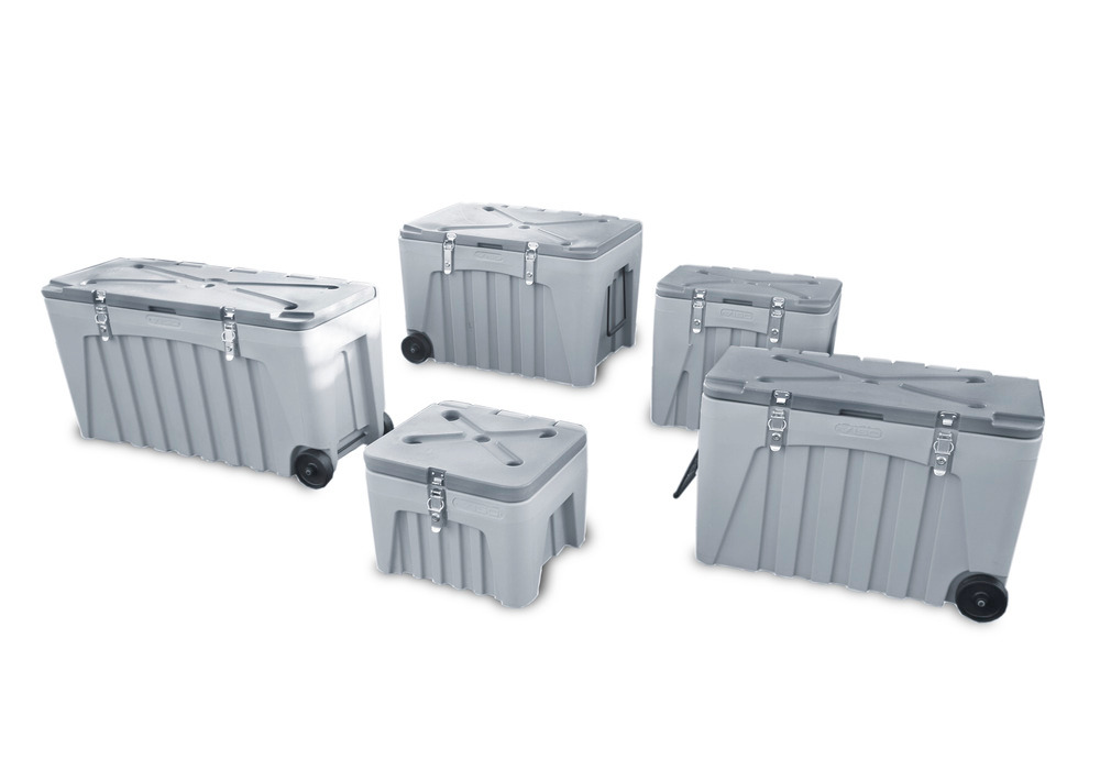 Universalbox aus Kunststoff (PE), grau, abschließbar, mit Rollen, 167 Liter Volumen - 6