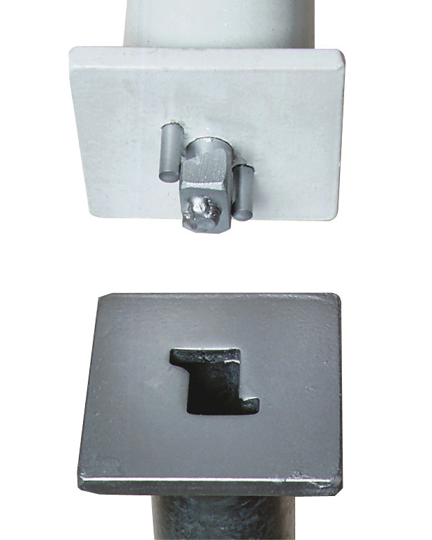 Poste de limitación extraíble, galvanizado y pintado, 70x70 mm, 1 anilla, para hormigonar - 2