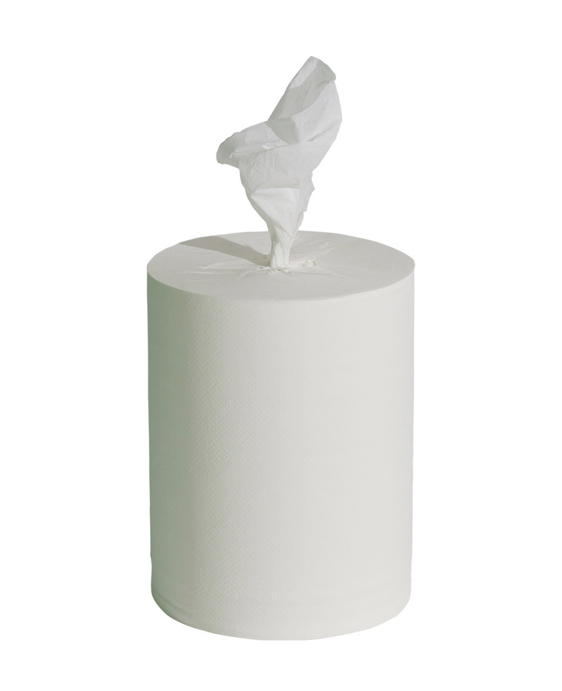 Cleaning cloth with inner dispensing, white, 1 ply, pack = 6 x 300 m rolls, width = 22 cm - 1