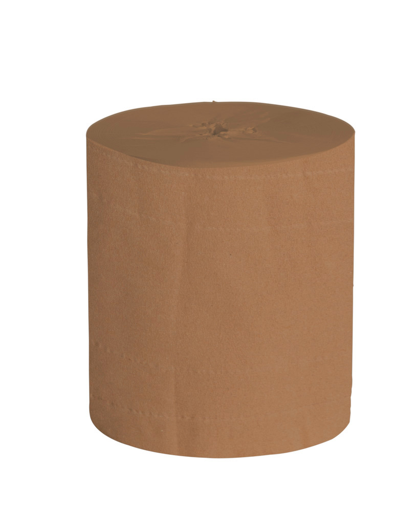 Poetsdoek van gerecycleerd papier, met EU-Ecolabel, bruin, 2-laags, 2 rollen à 480 m, 24 cm breed - 1