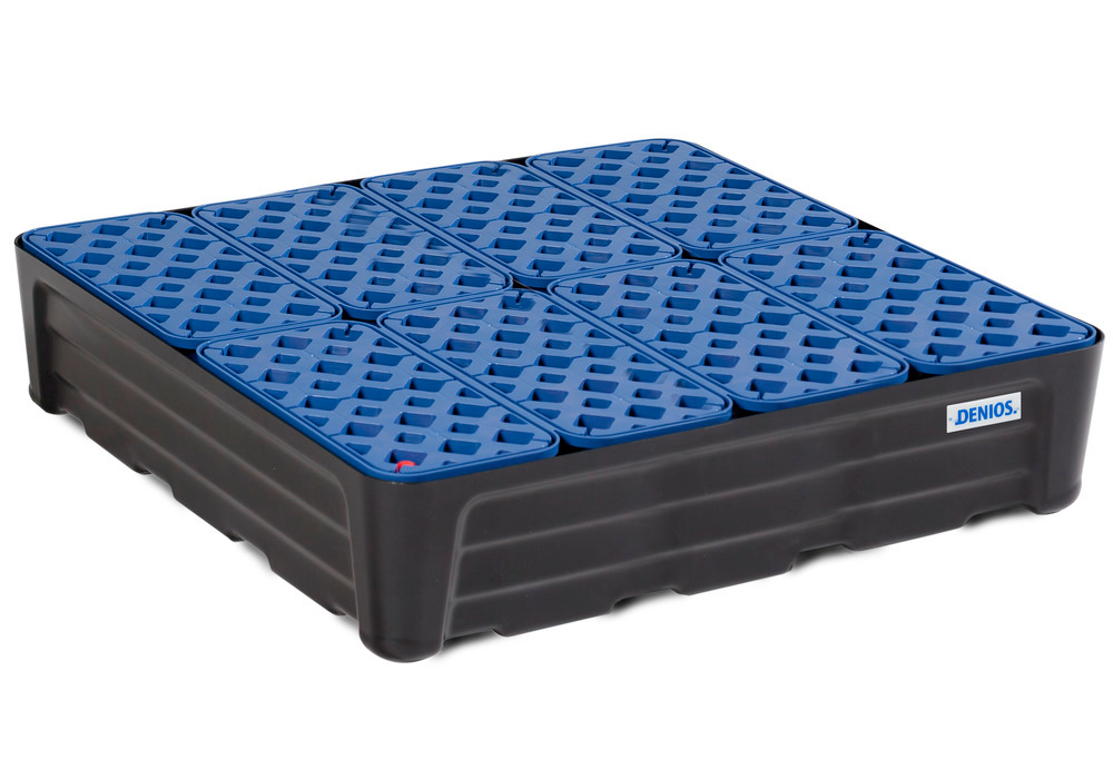 Cubeto para recipientes pequeños en polietileno (PE), con rejilla PE, 97 l, 784x784x185 mm, pro-line - 3