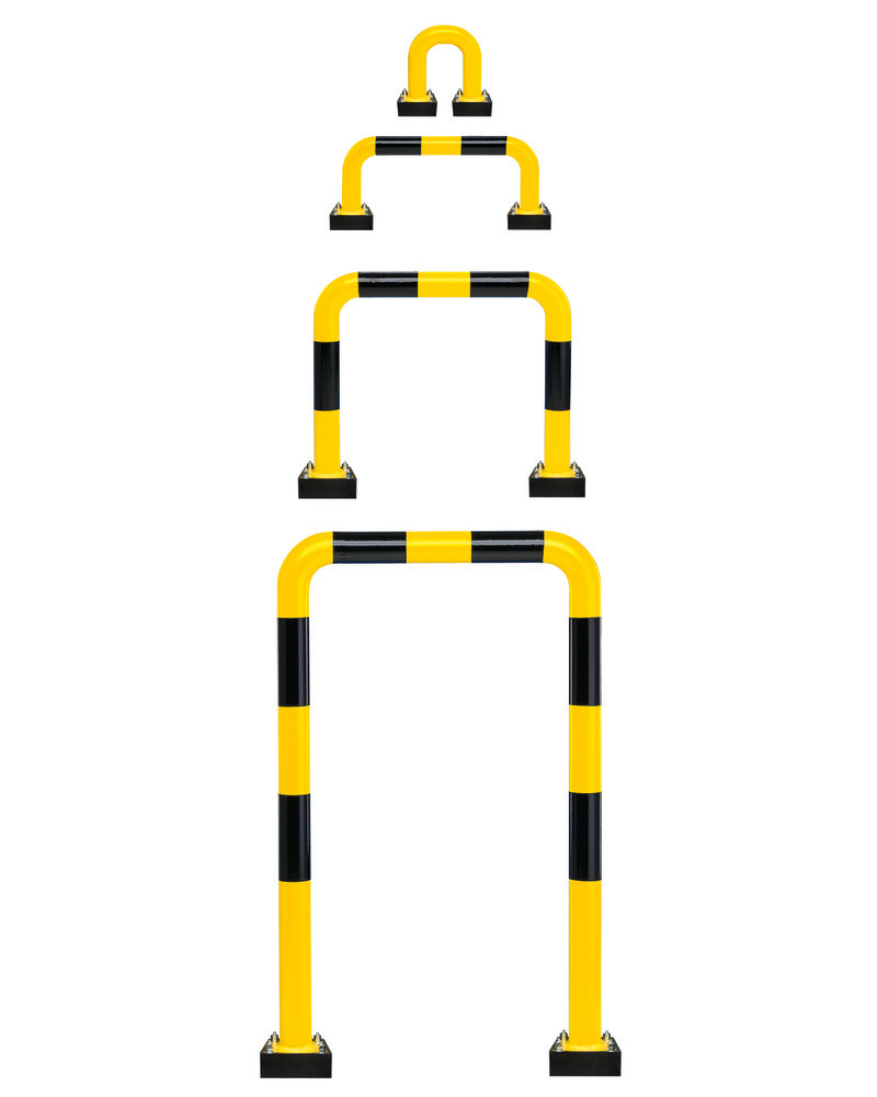 Flexibilný protinárazový ochranný oblúk typ R 12.7, vonkajší použitie, 750 x 1240 mm, žlto-čierny - 3