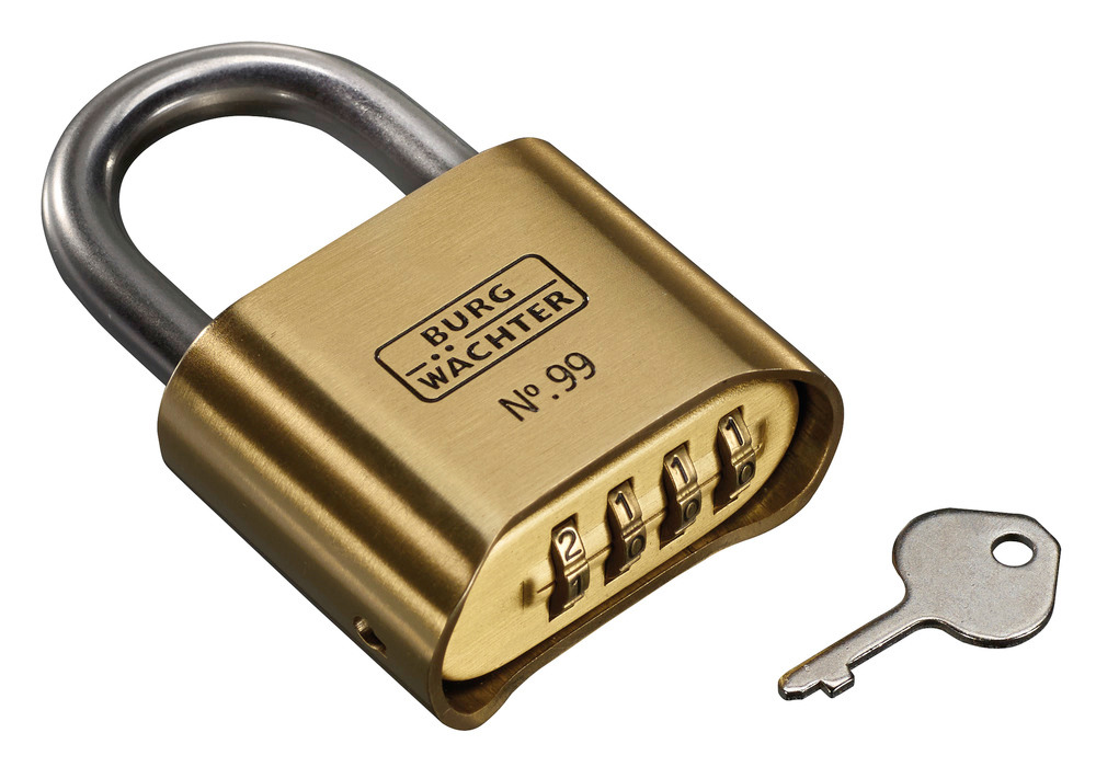 Combination padlock No. 99 Ni 50 SB, with solid brass body - 1