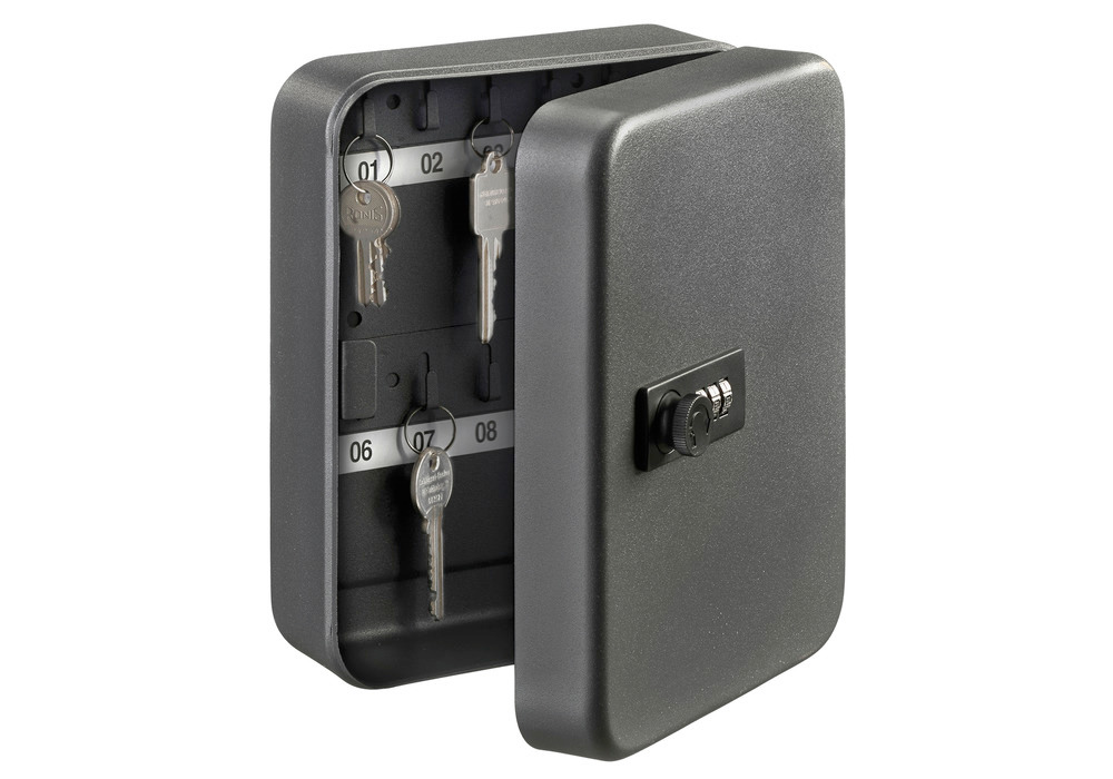 Key box with combination lock KC 20 C, with 20 key hooks - 1