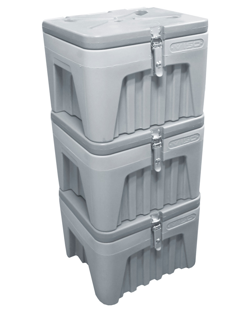 Universalbox aus Kunststoff (PE), grau, abschließbar, 29 Liter Volumen - 7