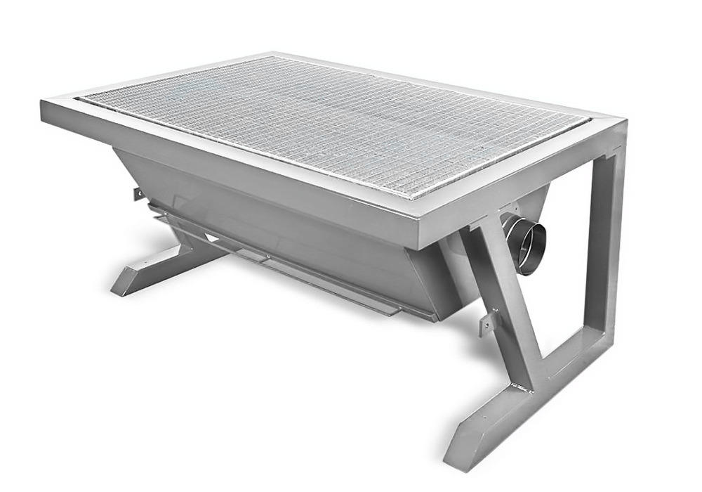 Underfloor extraction table, work surface W 1000 x D 900 mm - 1