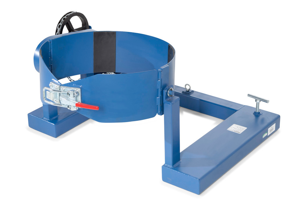 Drum turner, SVK, manufactured from steel, painted, for 1 drum holding 205 litres, with a chain - 6
